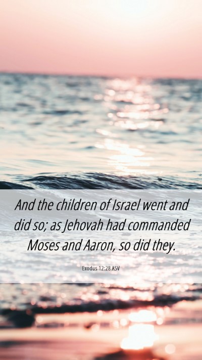Picture 06 - Exodus 12:28 ASV Mobile Phone Wallpaper - And the children of Israel went and did so; as - Mobile Bible Verse Wallpaper