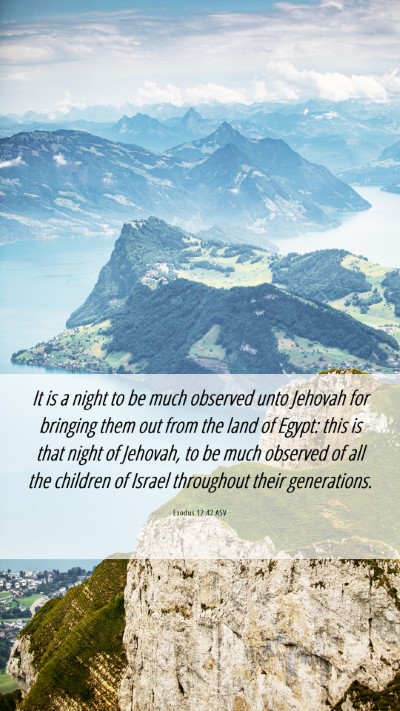 Picture 06 - Exodus 12:42 ASV Mobile Phone Wallpaper - It is a night to be much observed unto Jehovah - Mobile Bible Verse Wallpaper