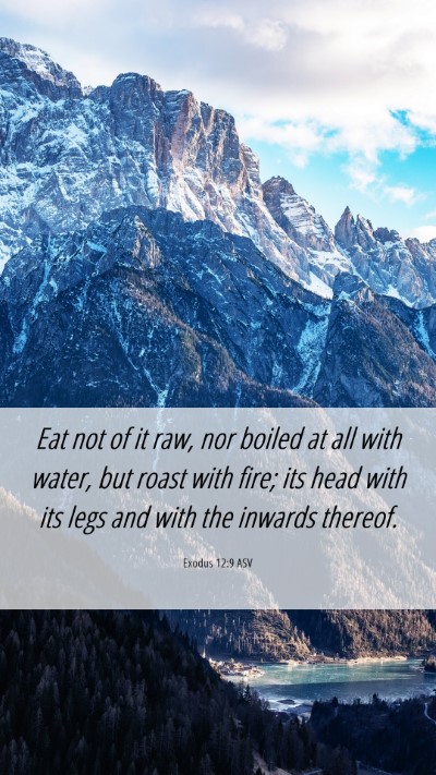 Picture 06 - Exodus 12:9 ASV Mobile Phone Wallpaper - Eat not of it raw, nor boiled at all with water, - Mobile Bible Verse Wallpaper