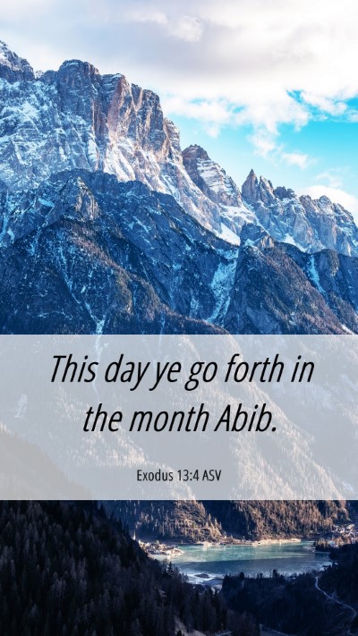 Picture 06 - Exodus 13:4 ASV Mobile Phone Wallpaper - This day ye go forth in the month - Mobile Bible Verse Wallpaper