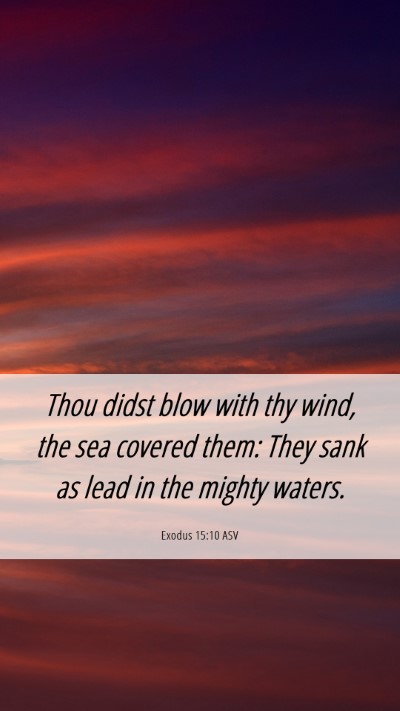 Picture 06 - Exodus 15:10 ASV Mobile Phone Wallpaper - Thou didst blow with thy wind, the sea covered - Mobile Bible Verse Wallpaper