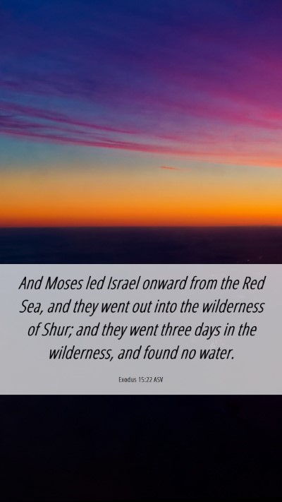 Picture 06 - Exodus 15:22 ASV Mobile Phone Wallpaper - And Moses led Israel onward from the Red Sea, and - Mobile Bible Verse Wallpaper