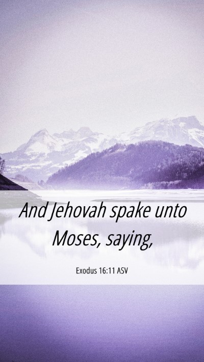 Picture 06 - Exodus 16:11 ASV Mobile Phone Wallpaper - And Jehovah spake unto Moses, - Mobile Bible Verse Wallpaper