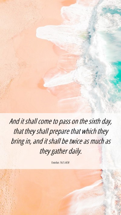 Picture 06 - Exodus 16:5 ASV Mobile Phone Wallpaper - And it shall come to pass on the sixth day, that - Mobile Bible Verse Wallpaper