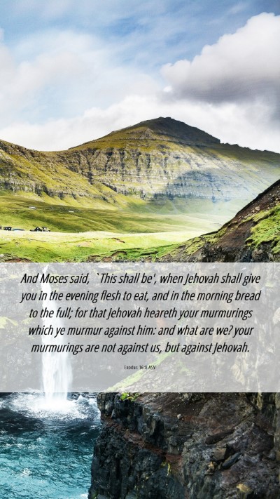 Picture 06 - Exodus 16:8 ASV Mobile Phone Wallpaper - And Moses said, `This shall be', when Jehovah - Mobile Bible Verse Wallpaper