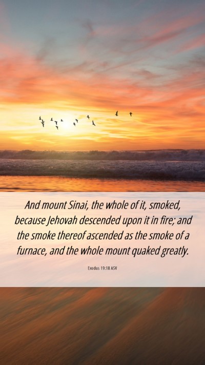 Picture 06 - Exodus 19:18 ASV Mobile Phone Wallpaper - And mount Sinai, the whole of it, smoked, because - Mobile Bible Verse Wallpaper