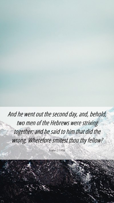 Picture 06 - Exodus 2:13 ASV Mobile Phone Wallpaper - And he went out the second day, and, behold, two - Mobile Bible Verse Wallpaper