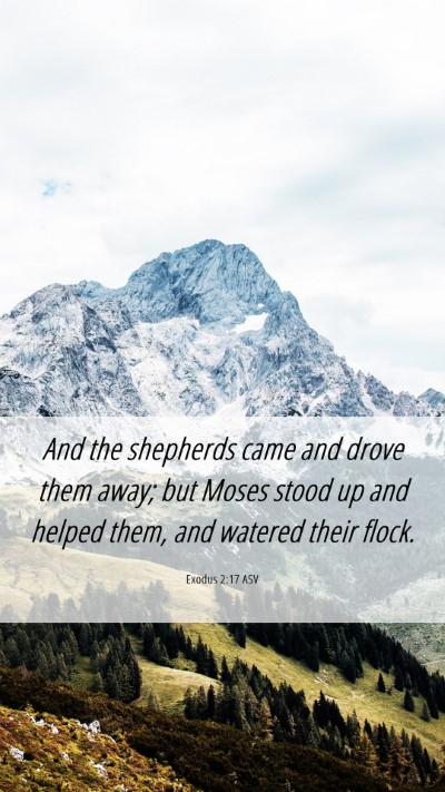 Picture 06 - Exodus 2:17 ASV Mobile Phone Wallpaper - And the shepherds came and drove them away; but - Mobile Bible Verse Wallpaper