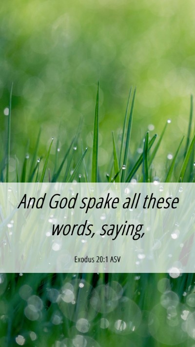 Picture 06 - Exodus 20:1 ASV Mobile Phone Wallpaper - And God spake all these words, - Mobile Bible Verse Wallpaper