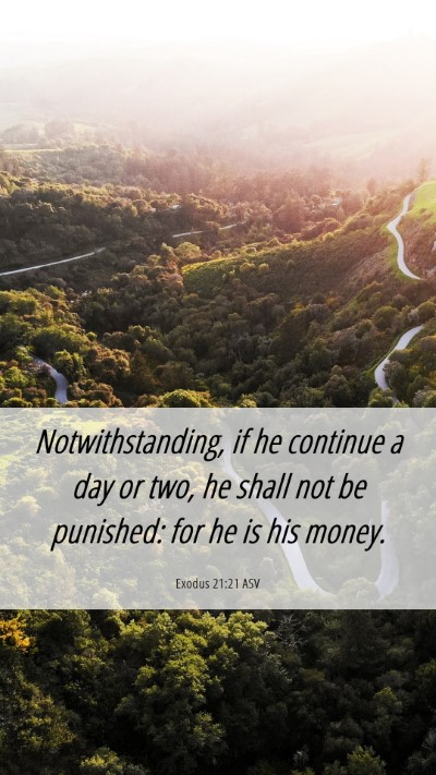 Picture 06 - Exodus 21:21 ASV Mobile Phone Wallpaper - Notwithstanding, if he continue a day or two, he - Mobile Bible Verse Wallpaper