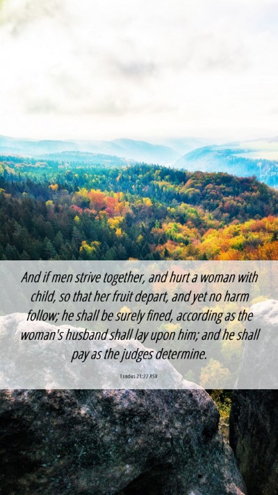 Picture 06 - Exodus 21:22 ASV Mobile Phone Wallpaper - And if men strive together, and hurt a woman with - Mobile Bible Verse Wallpaper