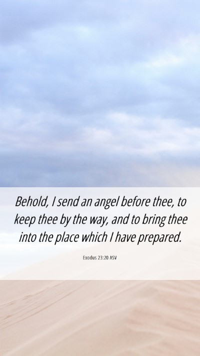 Picture 06 - Exodus 23:20 ASV Mobile Phone Wallpaper - Behold, I send an angel before thee, to keep thee - Mobile Bible Verse Wallpaper