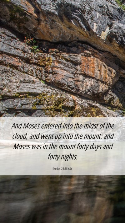 Picture 06 - Exodus 24:18 ASV Mobile Phone Wallpaper - And Moses entered into the midst of the cloud, - Mobile Bible Verse Wallpaper