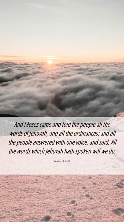 Picture 06 - Exodus 24:3 ASV Mobile Phone Wallpaper - And Moses came and told the people all the words - Mobile Bible Verse Wallpaper