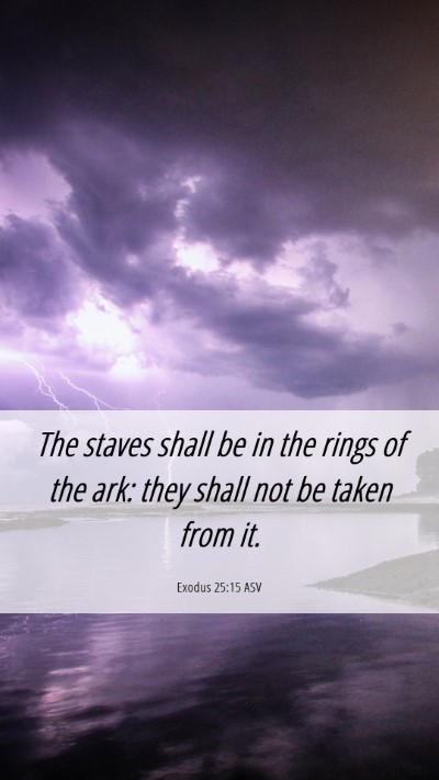 Picture 06 - Exodus 25:15 ASV Mobile Phone Wallpaper - The staves shall be in the rings of the ark: they - Mobile Bible Verse Wallpaper