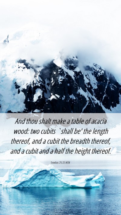 Picture 06 - Exodus 25:23 ASV Mobile Phone Wallpaper - And thou shalt make a table of acacia wood: two - Mobile Bible Verse Wallpaper