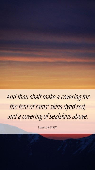 Picture 06 - Exodus 26:14 ASV Mobile Phone Wallpaper - And thou shalt make a covering for the tent of - Mobile Bible Verse Wallpaper