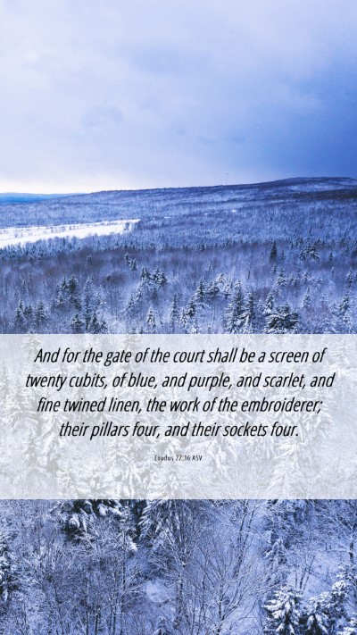 Picture 06 - Exodus 27:16 ASV Mobile Phone Wallpaper - And for the gate of the court shall be a screen - Mobile Bible Verse Wallpaper