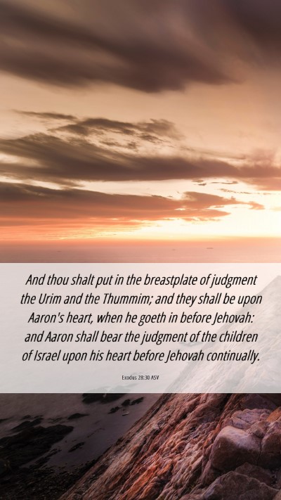 Picture 06 - Exodus 28:30 ASV Mobile Phone Wallpaper - And thou shalt put in the breastplate of judgment - Mobile Bible Verse Wallpaper