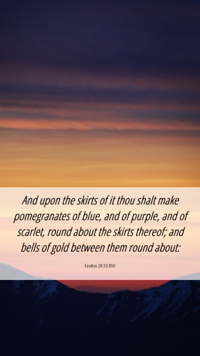 Picture 06 - Exodus 28:33 ASV Mobile Phone Wallpaper - And upon the skirts of it thou shalt make - Mobile Bible Verse Wallpaper