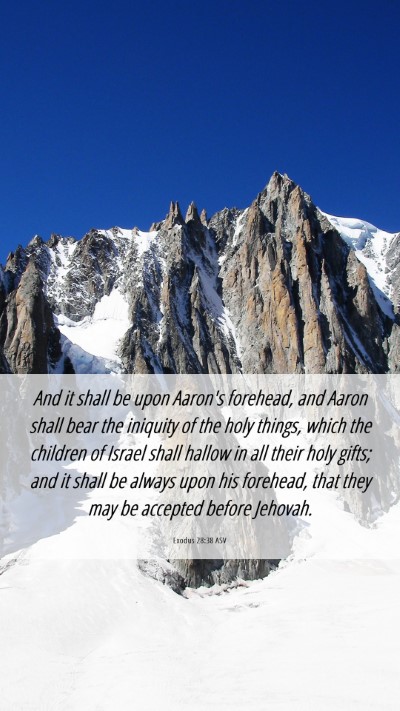 Picture 06 - Exodus 28:38 ASV Mobile Phone Wallpaper - And it shall be upon Aaron's forehead, and Aaron - Mobile Bible Verse Wallpaper