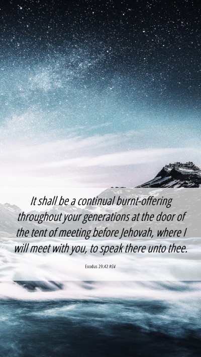 Picture 06 - Exodus 29:42 ASV Mobile Phone Wallpaper - It shall be a continual burnt-offering throughout - Mobile Bible Verse Wallpaper