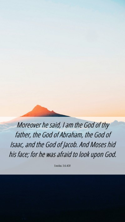 Picture 06 - Exodus 3:6 ASV Mobile Phone Wallpaper - Moreover he said, I am the God of thy father, the - Mobile Bible Verse Wallpaper