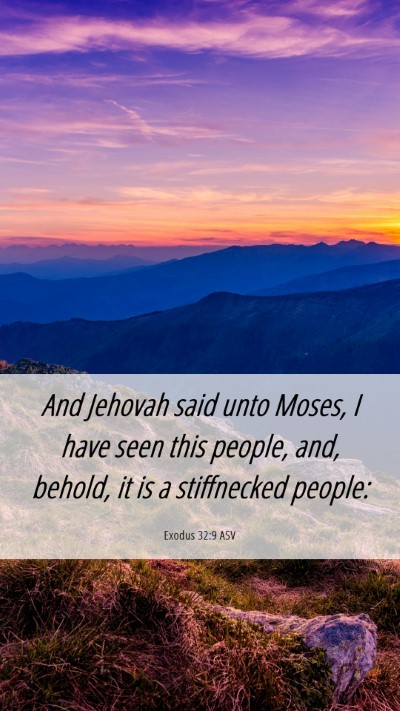 Picture 06 - Exodus 32:9 ASV Mobile Phone Wallpaper - And Jehovah said unto Moses, I have seen this - Mobile Bible Verse Wallpaper