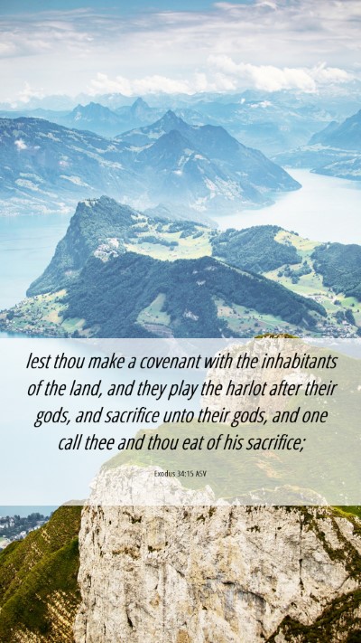 Picture 06 - Exodus 34:15 ASV Mobile Phone Wallpaper - lest thou make a covenant with the inhabitants of - Mobile Bible Verse Wallpaper