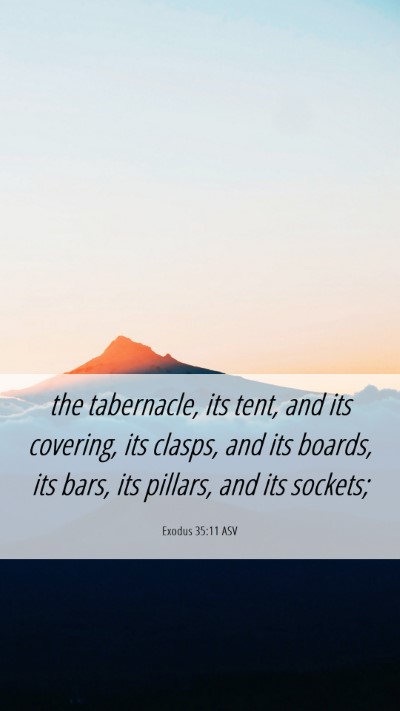 Picture 06 - Exodus 35:11 ASV Mobile Phone Wallpaper - the tabernacle, its tent, and its covering, its - Mobile Bible Verse Wallpaper