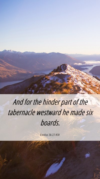Picture 06 - Exodus 36:27 ASV Mobile Phone Wallpaper - And for the hinder part of the tabernacle - Mobile Bible Verse Wallpaper