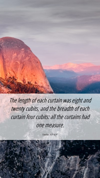 Picture 06 - Exodus 36:9 ASV Mobile Phone Wallpaper - The length of each curtain was eight and twenty - Mobile Bible Verse Wallpaper