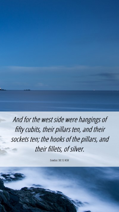 Picture 06 - Exodus 38:12 ASV Mobile Phone Wallpaper - And for the west side were hangings of fifty - Mobile Bible Verse Wallpaper