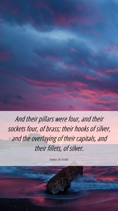 Picture 06 - Exodus 38:19 ASV Mobile Phone Wallpaper - And their pillars were four, and their sockets - Mobile Bible Verse Wallpaper