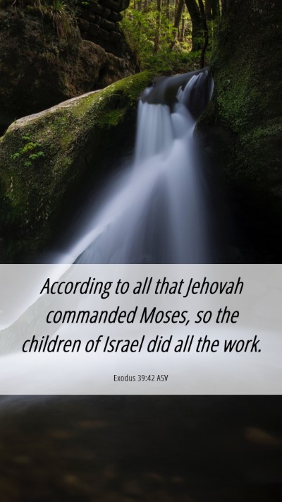 Picture 06 - Exodus 39:42 ASV Mobile Phone Wallpaper - According to all that Jehovah commanded Moses, so - Mobile Bible Verse Wallpaper