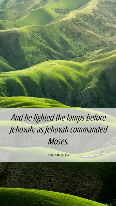 Picture 06 - Exodus 40:25 ASV Mobile Phone Wallpaper - And he lighted the lamps before Jehovah; as - Mobile Bible Verse Wallpaper