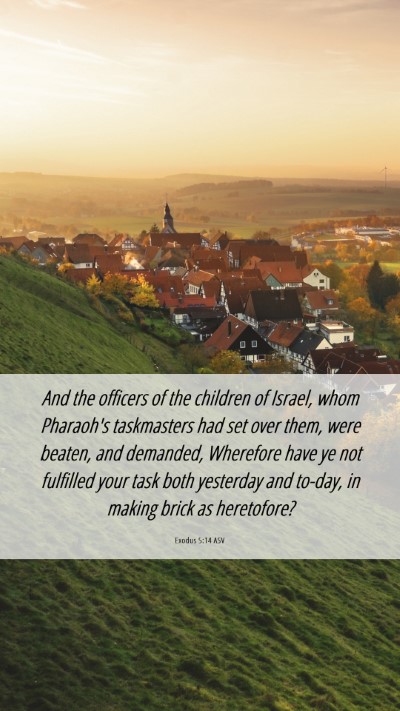 Picture 06 - Exodus 5:14 ASV Mobile Phone Wallpaper - And the officers of the children of Israel, whom - Mobile Bible Verse Wallpaper