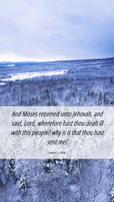 Picture 06 - Exodus 5:22 ASV Mobile Phone Wallpaper - And Moses returned unto Jehovah, and said, Lord, - Mobile Bible Verse Wallpaper