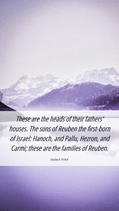 Picture 06 - Exodus 6:14 ASV Mobile Phone Wallpaper - These are the heads of their fathers' houses. The - Mobile Bible Verse Wallpaper