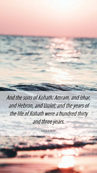 Picture 06 - Exodus 6:18 ASV Mobile Phone Wallpaper - And the sons of Kohath: Amram, and Izhar, and - Mobile Bible Verse Wallpaper