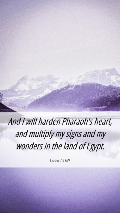Picture 06 - Exodus 7:3 ASV Mobile Phone Wallpaper - And I will harden Pharaoh's heart, and multiply - Mobile Bible Verse Wallpaper