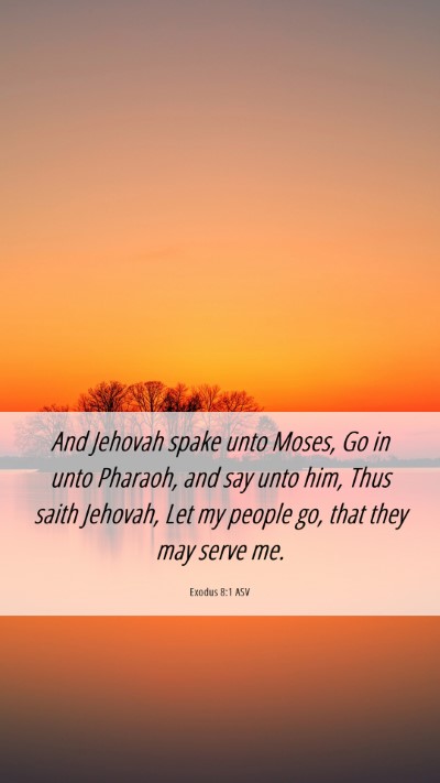 Picture 06 - Exodus 8:1 ASV Mobile Phone Wallpaper - And Jehovah spake unto Moses, Go in unto Pharaoh, - Mobile Bible Verse Wallpaper