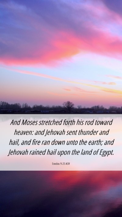 Picture 06 - Exodus 9:23 ASV Mobile Phone Wallpaper - And Moses stretched forth his rod toward heaven: - Mobile Bible Verse Wallpaper