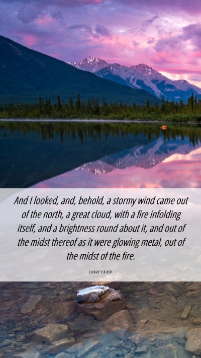 Picture 06 - Ezekiel 1:4 ASV Mobile Phone Wallpaper - And I looked, and, behold, a stormy wind came out - Mobile Bible Verse Wallpaper