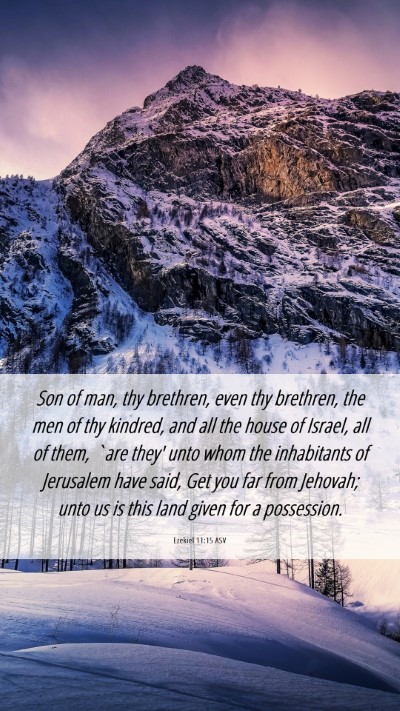 Picture 06 - Ezekiel 11:15 ASV Mobile Phone Wallpaper - Son of man, thy brethren, even thy brethren, the - Mobile Bible Verse Wallpaper