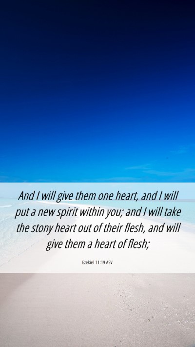 Picture 06 - Ezekiel 11:19 ASV Mobile Phone Wallpaper - And I will give them one heart, and I will put a - Mobile Bible Verse Wallpaper