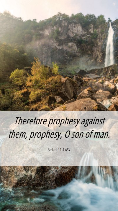 Picture 06 - Ezekiel 11:4 ASV Mobile Phone Wallpaper - Therefore prophesy against them, prophesy, O son - Mobile Bible Verse Wallpaper