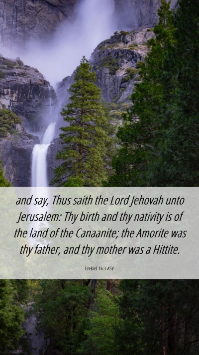 Picture 06 - Ezekiel 16:3 ASV Mobile Phone Wallpaper - and say, Thus saith the Lord Jehovah unto - Mobile Bible Verse Wallpaper