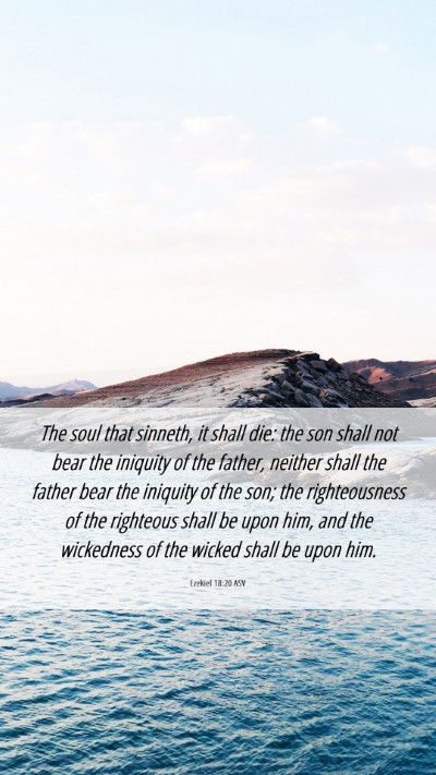 Picture 06 - Ezekiel 18:20 ASV Mobile Phone Wallpaper - The soul that sinneth, it shall die: the son - Mobile Bible Verse Wallpaper