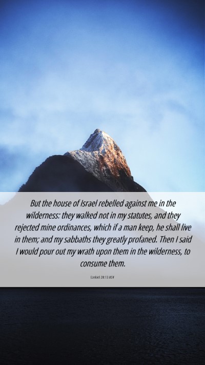 Picture 06 - Ezekiel 20:13 ASV Mobile Phone Wallpaper - But the house of Israel rebelled against me in - Mobile Bible Verse Wallpaper